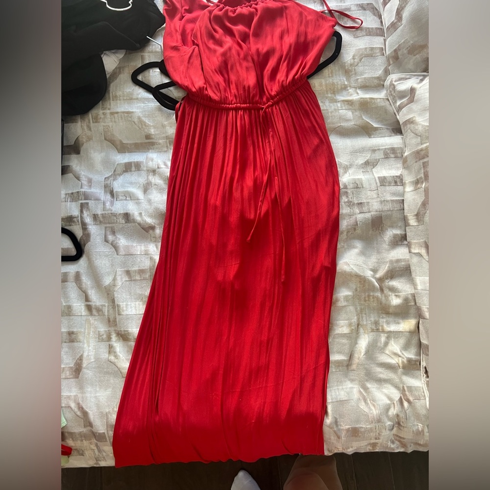 Very rich red maxi flow dress